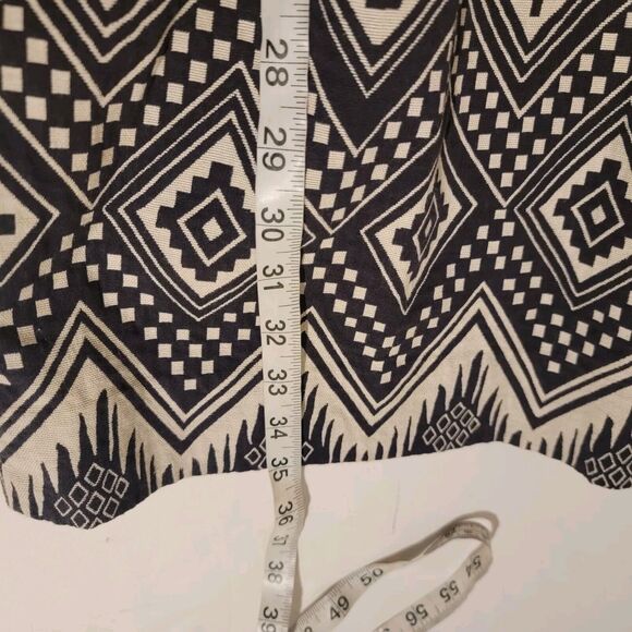 J Crew Sheath Dress Size 6 Aztec Tan Black Tribal Knee Length Boho Zig Zag - Picture 3 of 7